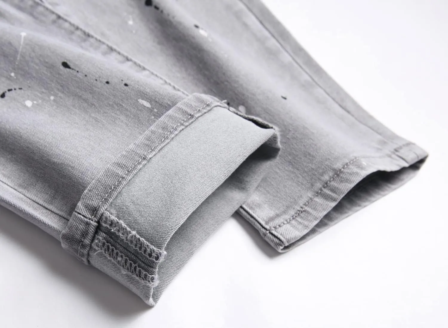 AITITIA Men's Ripped Regular Fit Stretch Jeans (32, 6620 Grey)