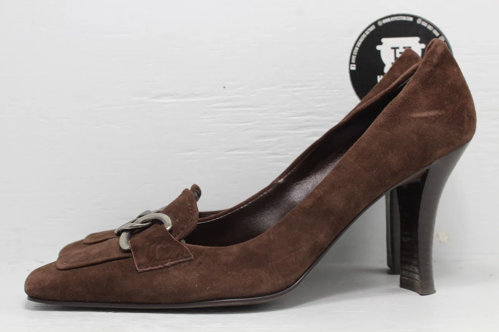 ALDO Dark Brown Suede Slip On High Heels 3 Inch Women's Size 7.5