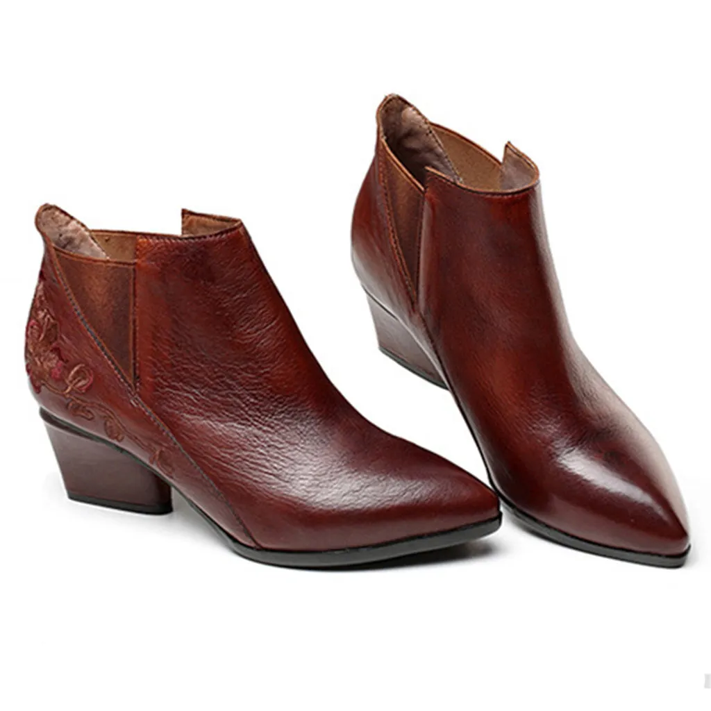 Autumn Winter Leather Comfortable Short Women's Boots | Gift Shoes