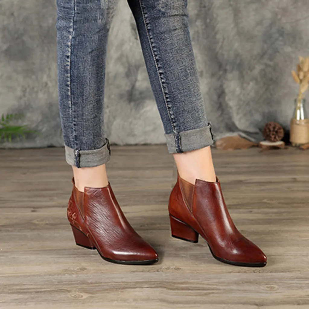 Autumn Winter Leather Comfortable Short Women's Boots | Gift Shoes