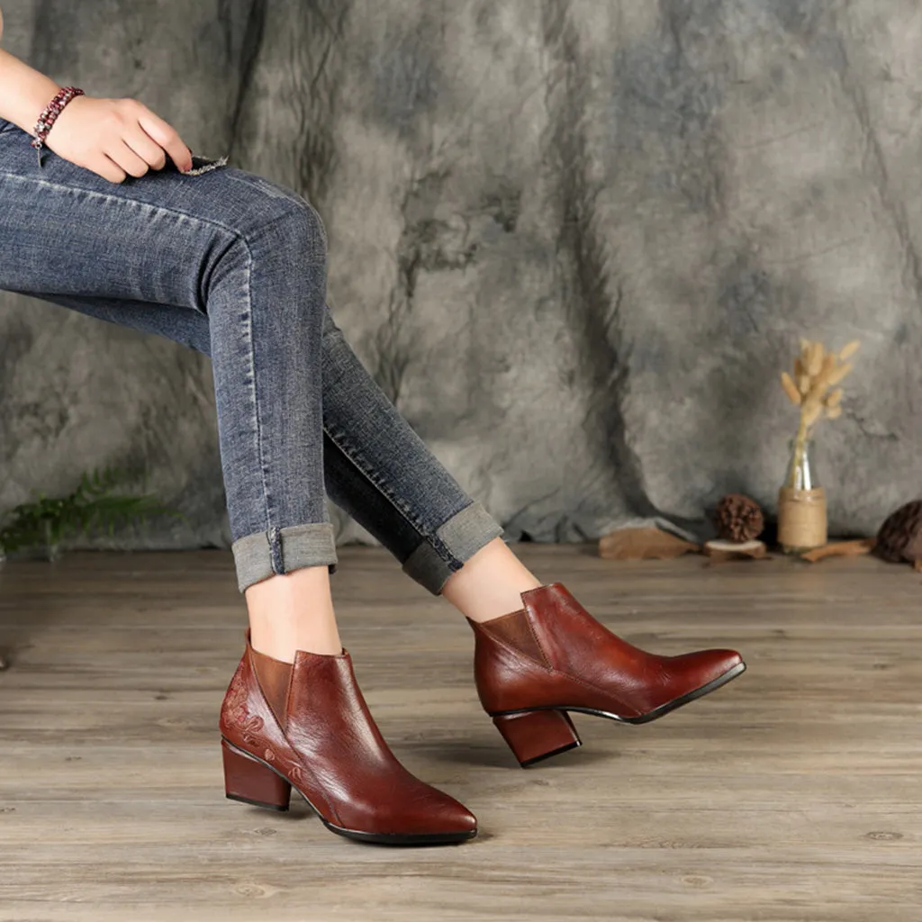 Autumn Winter Leather Comfortable Short Women's Boots | Gift Shoes