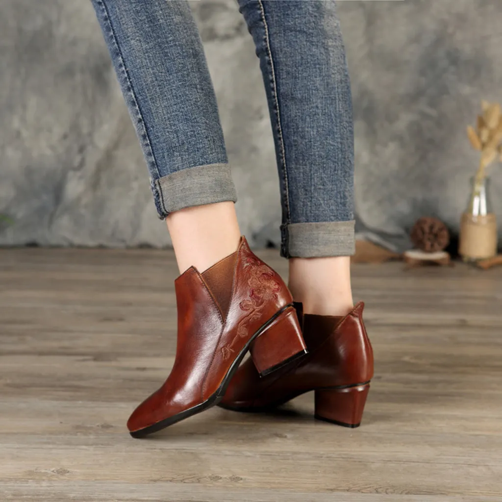 Autumn Winter Leather Comfortable Short Women's Boots | Gift Shoes