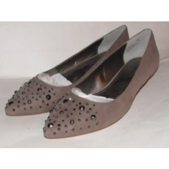 Bandolino DAIMEE Taupe Suede Studded Flats