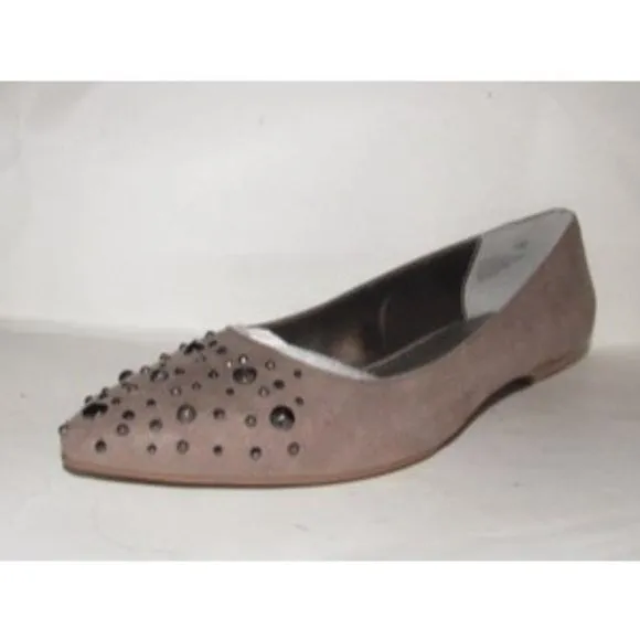 Bandolino DAIMEE Taupe Suede Studded Flats