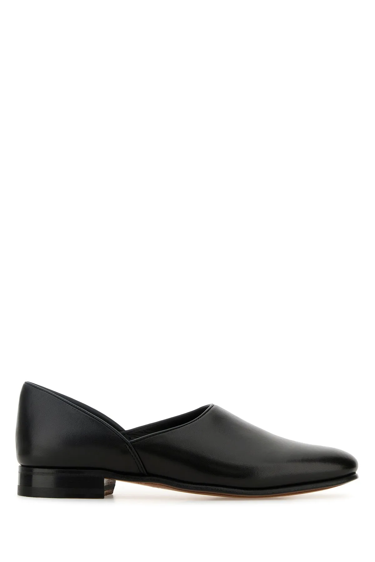 Black nappa leather loafers