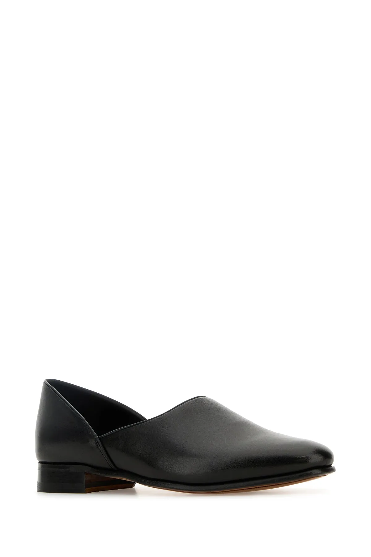 Black nappa leather loafers
