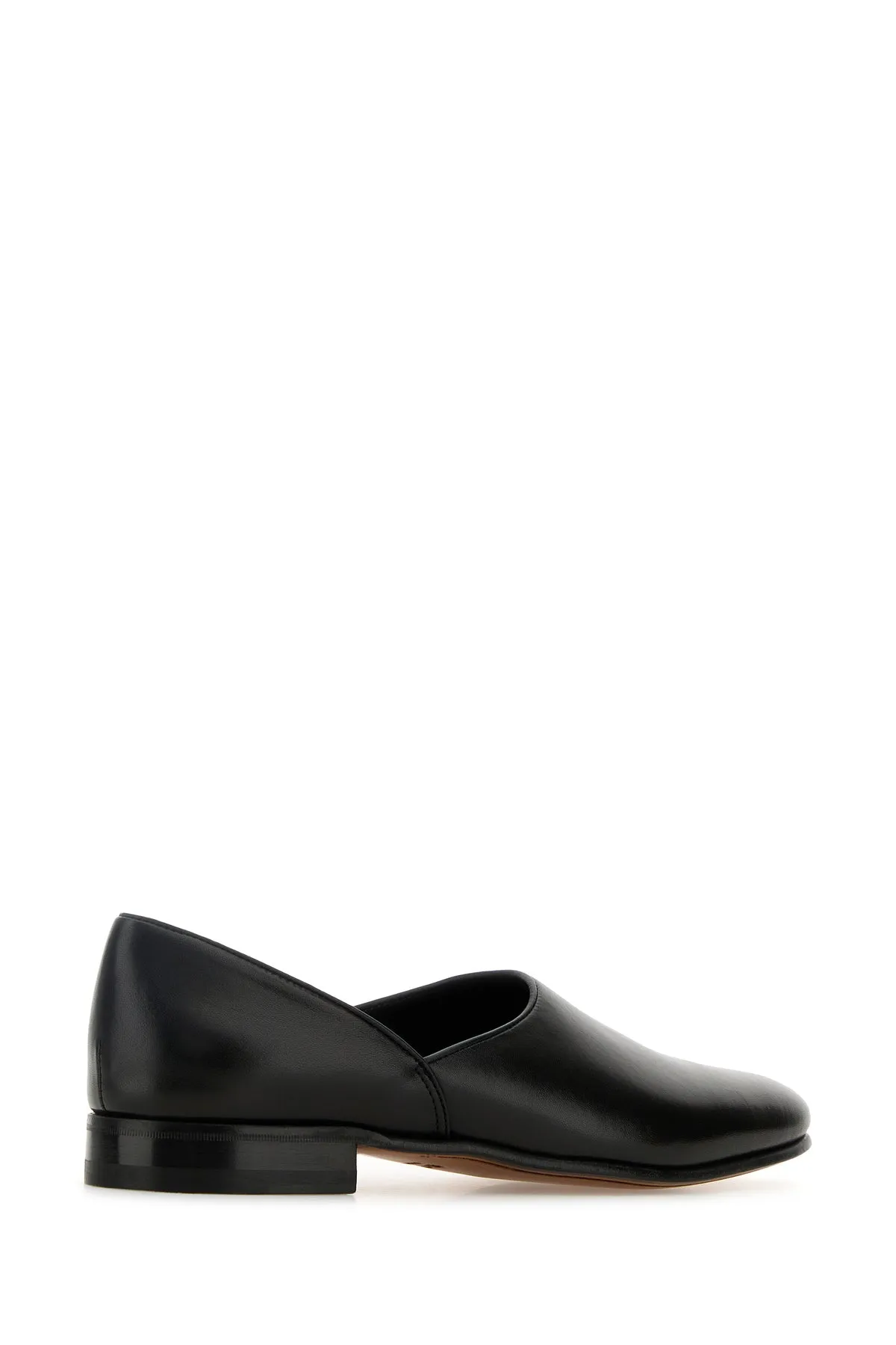 Black nappa leather loafers