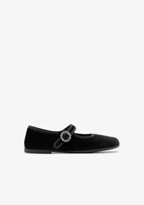 Black Velvet Ballerinas B&W
