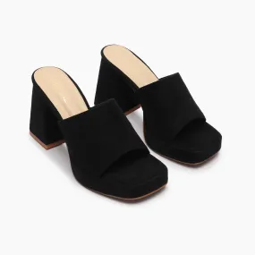 Chunky Heel Mules