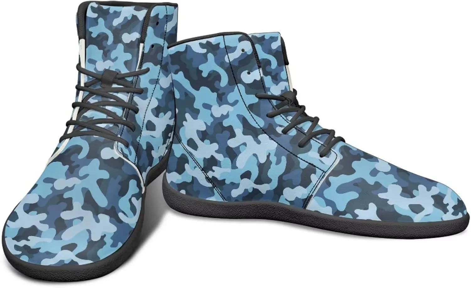 Classic Camo Unisex High top Sneakers Womens Classic High Tops Leather Shoes Wide Toe Barefoot Sneakers for Men