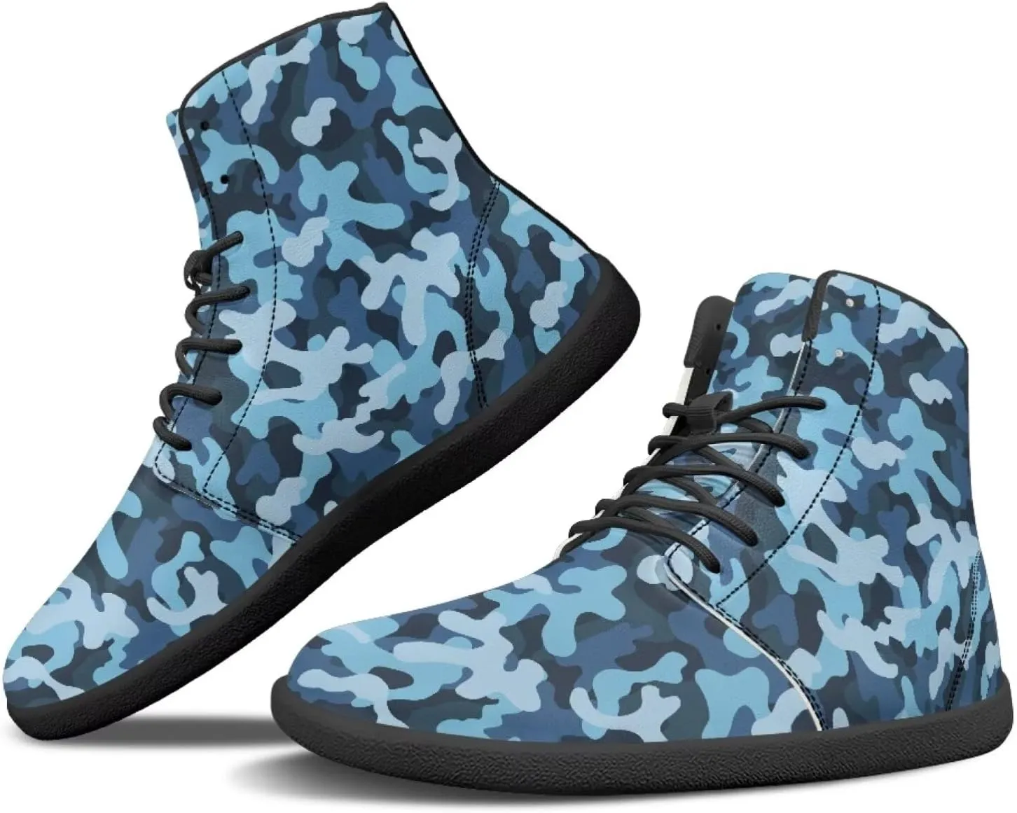 Classic Camo Unisex High top Sneakers Womens Classic High Tops Leather Shoes Wide Toe Barefoot Sneakers for Men