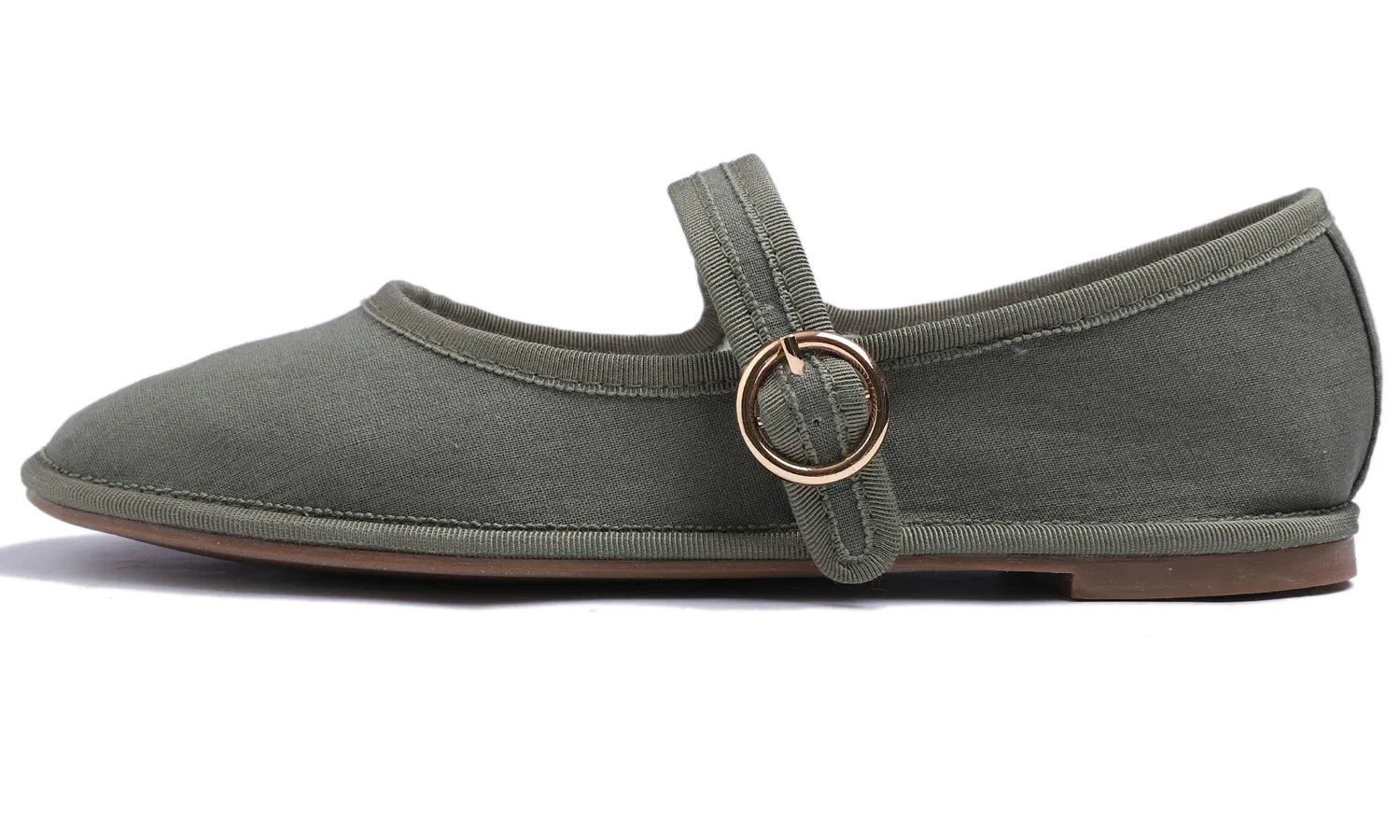 Fevrsole Women's Soft Breathable Mary Jane Memory Foam Cushioned Comfort Round Toe Metal Buckle Flats Walking Canvas Shoes