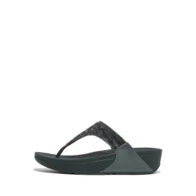 Fitflop Lulu Women's Glitz Toe-Post Sandals - Steel Blue