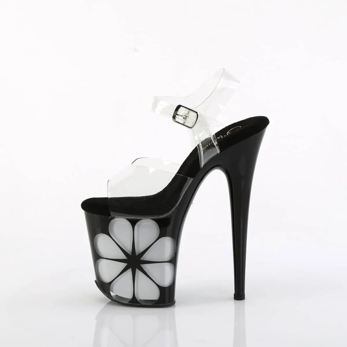 FLAMINGO-808NLHS Black & Green Ankle Peep Toe High Heel