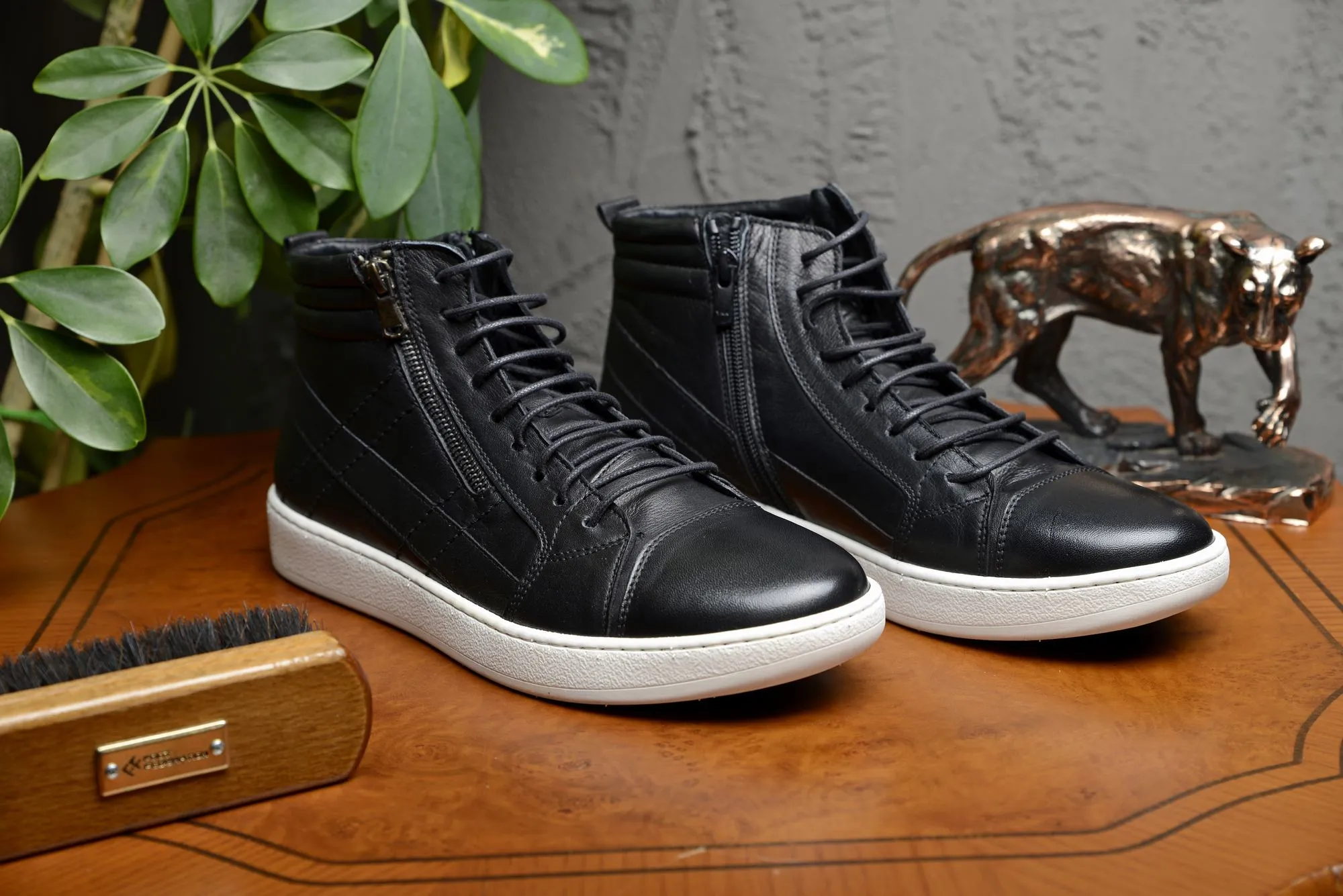 FOOT FEDERATION SNEAKER MID-TOP MENS BOOT BLACK