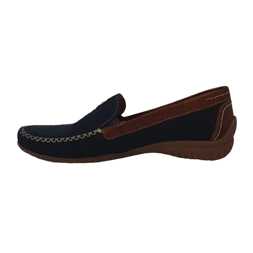 Gabor Leather Moccasins - 46.090-46 - Navy/ Tan