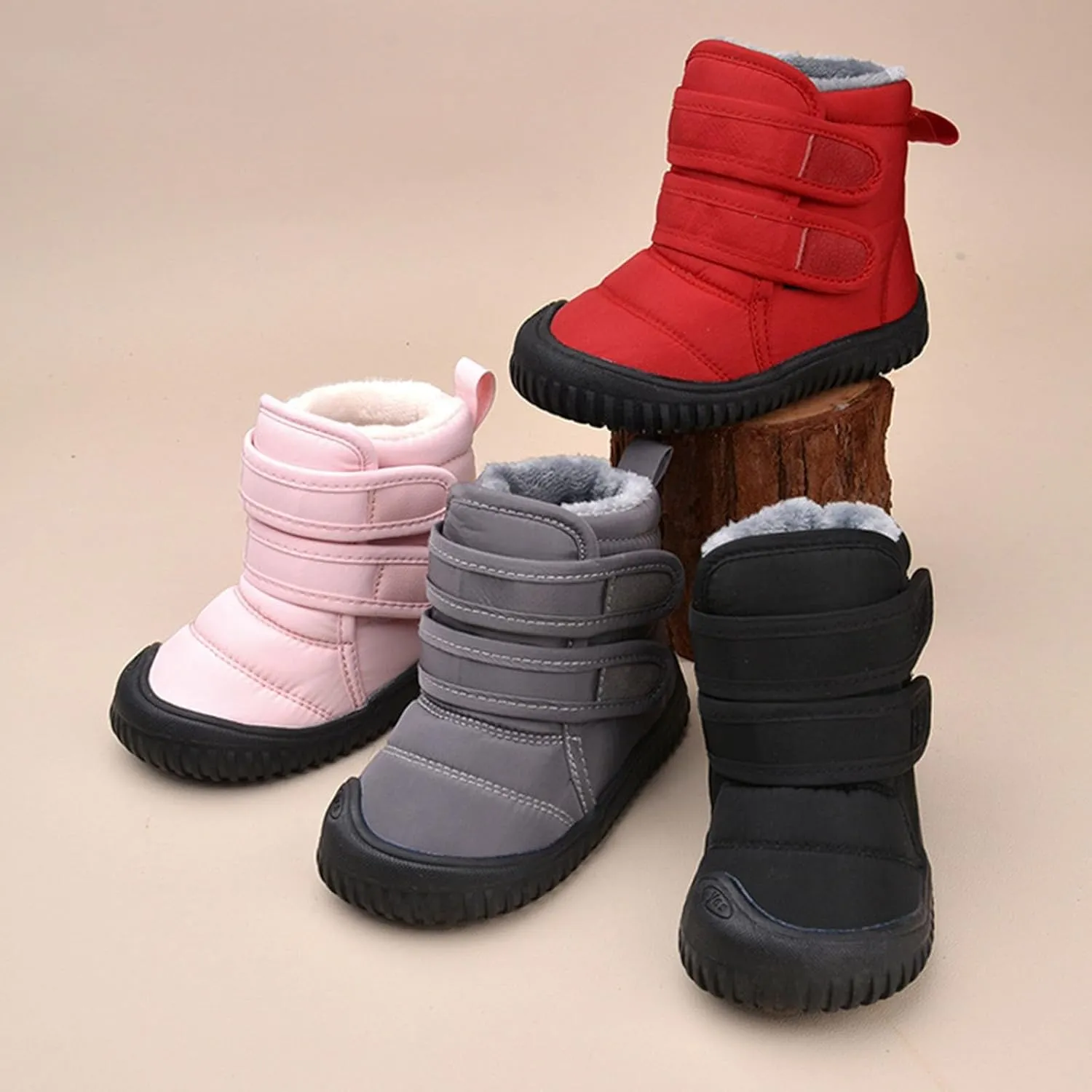 Girls Boys Warm Fr Lined Winter Snow Boots Waterroof Outdoor Ankle Booties Comfortable Shoes for Kids Unisex