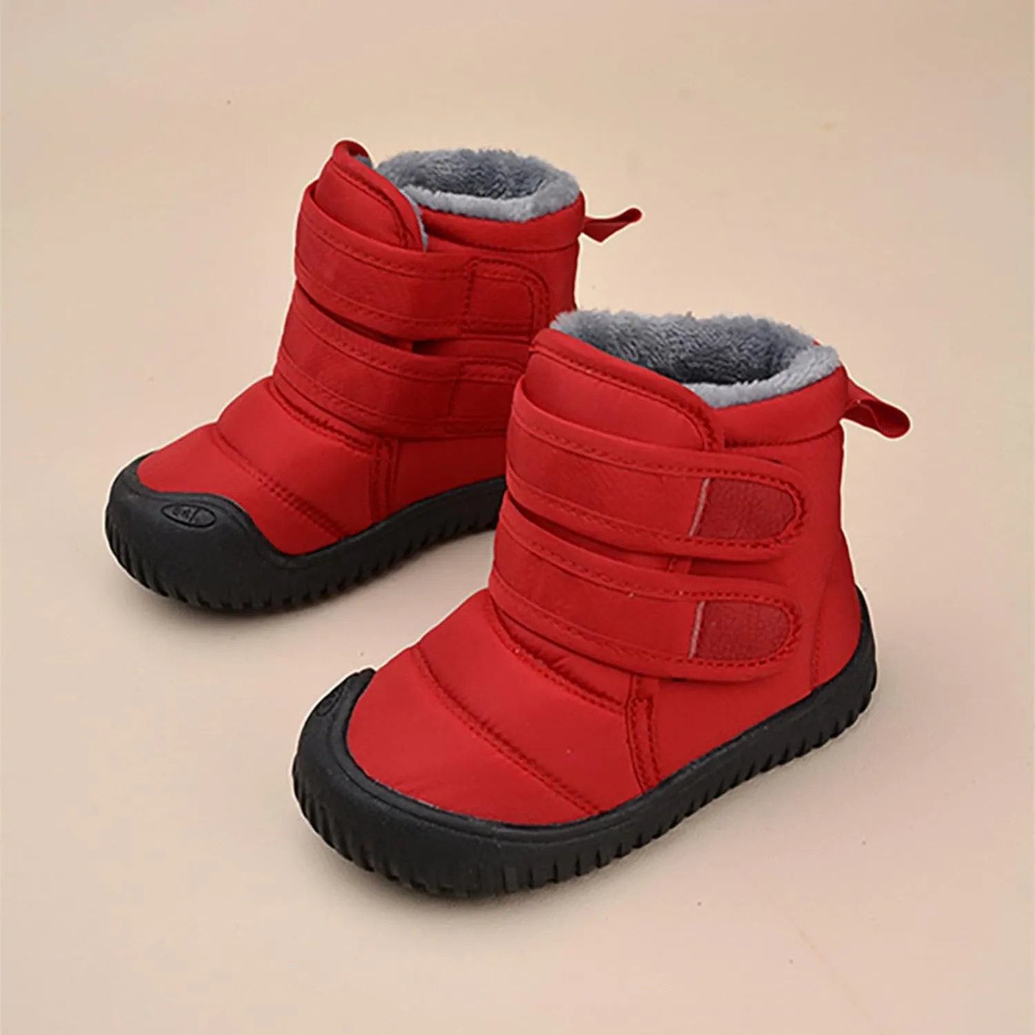 Girls Boys Warm Fr Lined Winter Snow Boots Waterroof Outdoor Ankle Booties Comfortable Shoes for Kids Unisex
