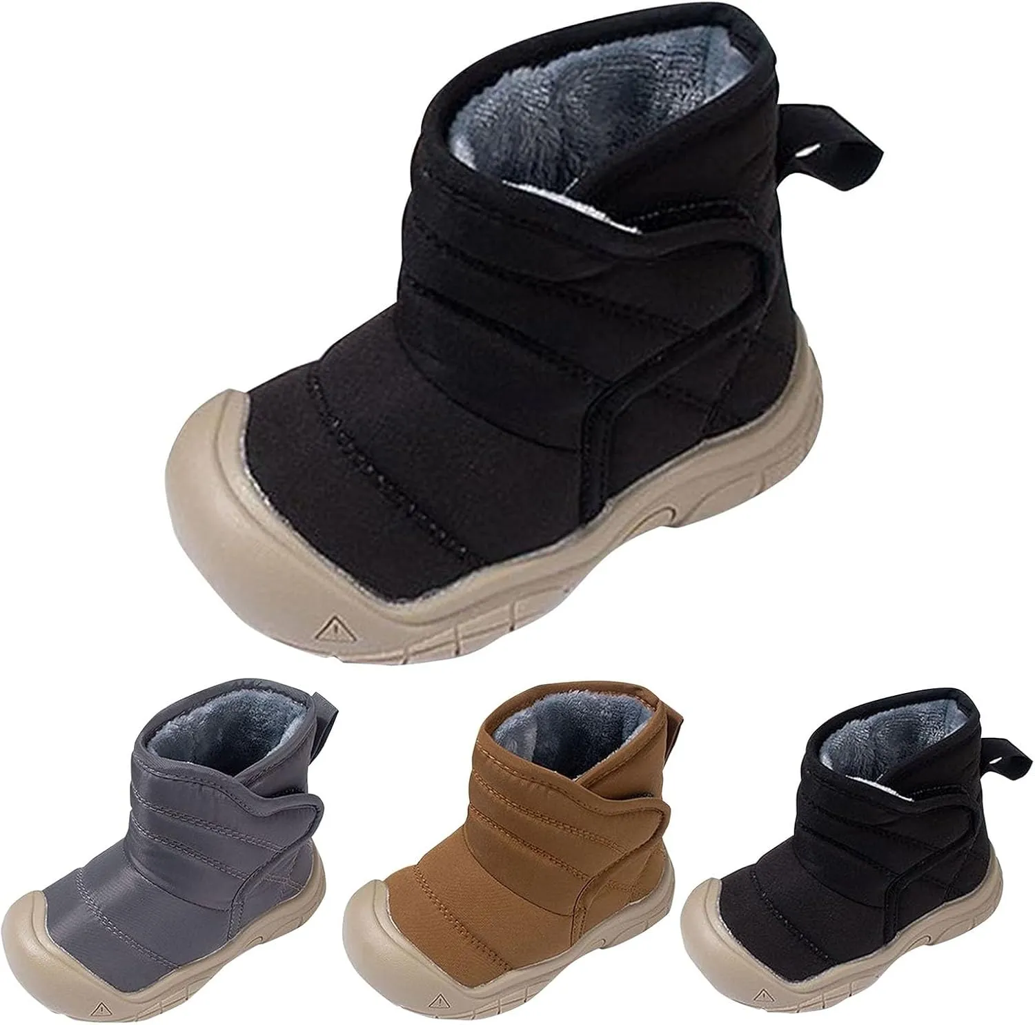Girls Boys Warm Fr Lined Winter Snow Boots Waterroof Outdoor Ankle Booties Comfortable Shoes for Kids Unisex