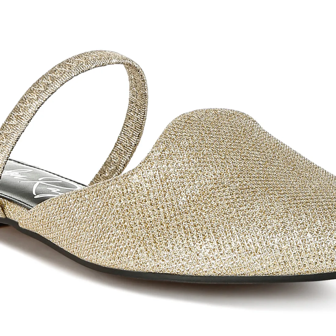 Glitter Faux Leather Flat Mules