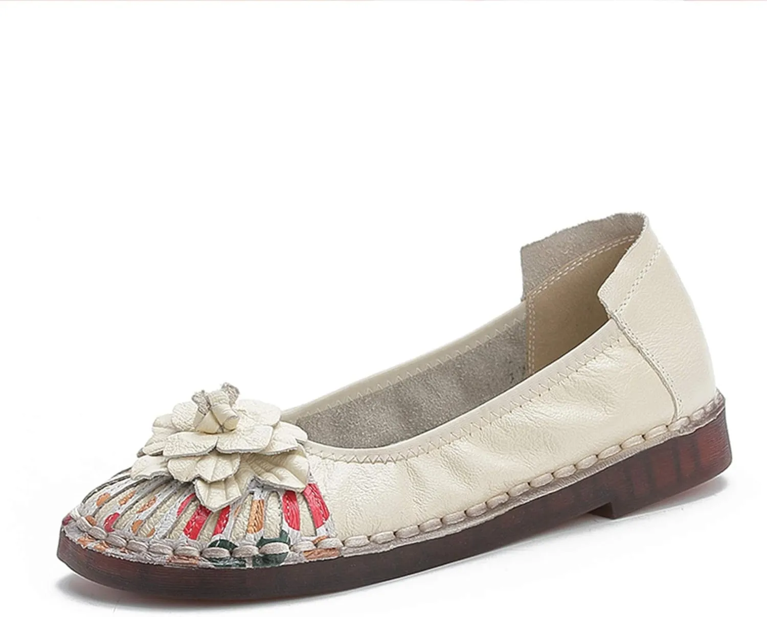 Hee grand Women's Slip on Flats,Breathable Comfort Soft Walking Shoes Anti-Slip Driving Shoes Big Size