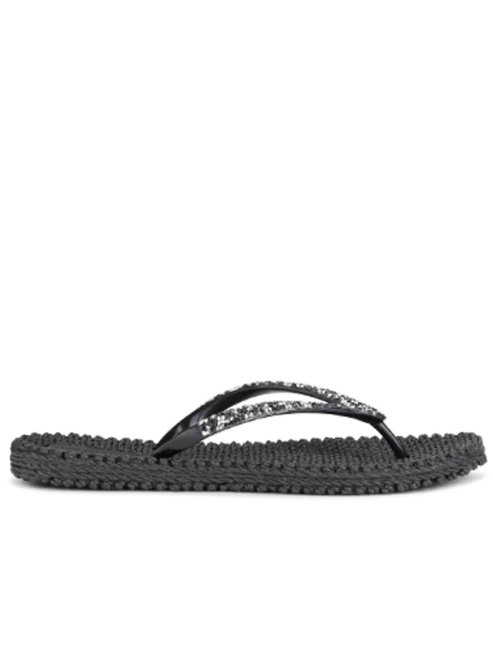 Ilse Jacobsen Women's Flip Flops With Rhinestones In Black CHEERFUL03G Col 001