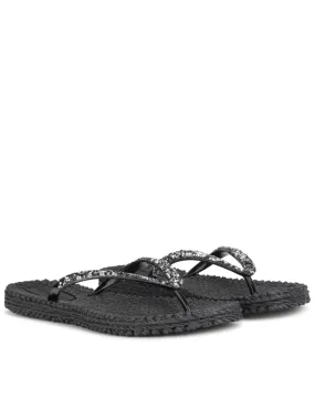 Ilse Jacobsen Women's Flip Flops With Rhinestones In Black CHEERFUL03G Col 001