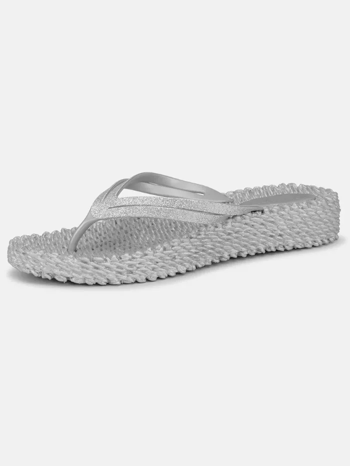 Ilse Jacobsen Women's Flip Flops With Wedge Platform Sole In Silver CHEERFUL13 Col 710