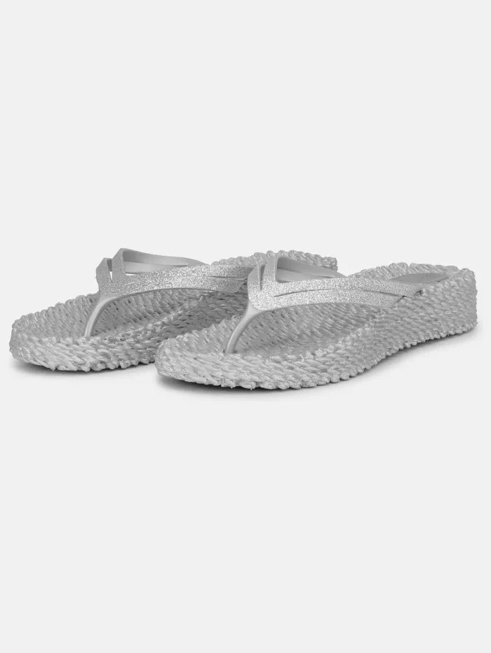 Ilse Jacobsen Women's Flip Flops With Wedge Platform Sole In Silver CHEERFUL13 Col 710
