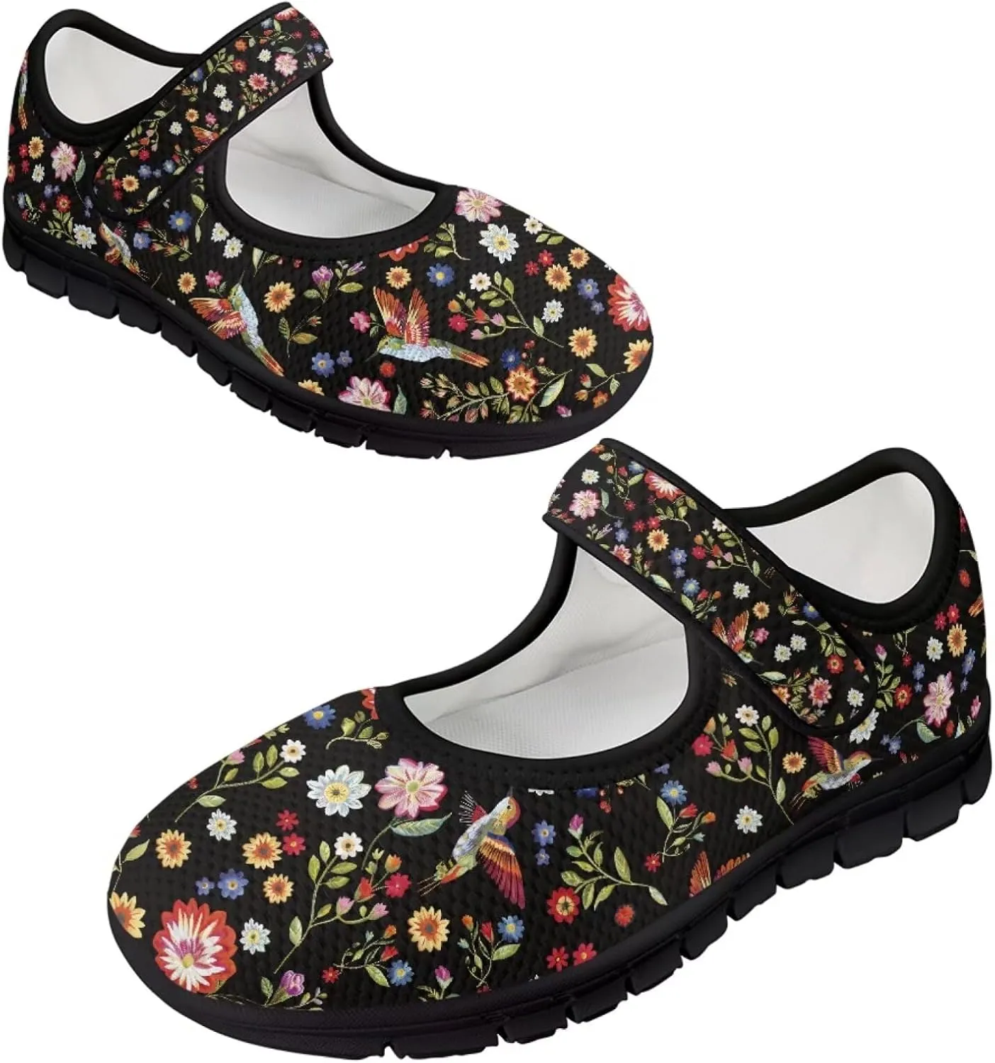 Jeiento Cute Hummingbirds Flats for Women Round Toe Ballet Flats Shoes Dressy Flats for Women