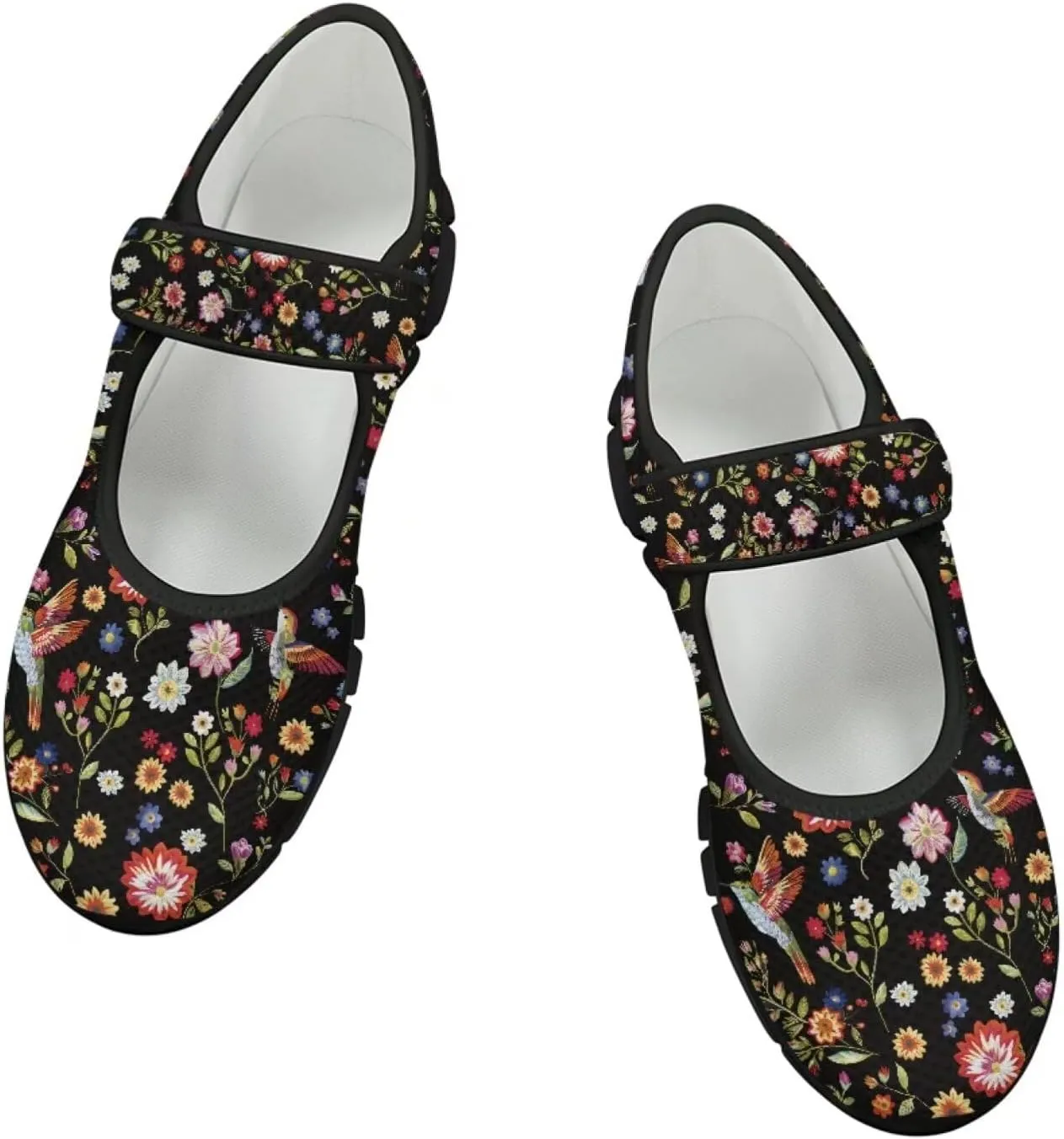 Jeiento Cute Hummingbirds Flats for Women Round Toe Ballet Flats Shoes Dressy Flats for Women