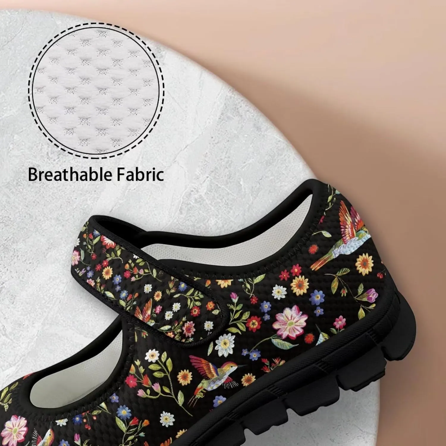 Jeiento Cute Hummingbirds Flats for Women Round Toe Ballet Flats Shoes Dressy Flats for Women