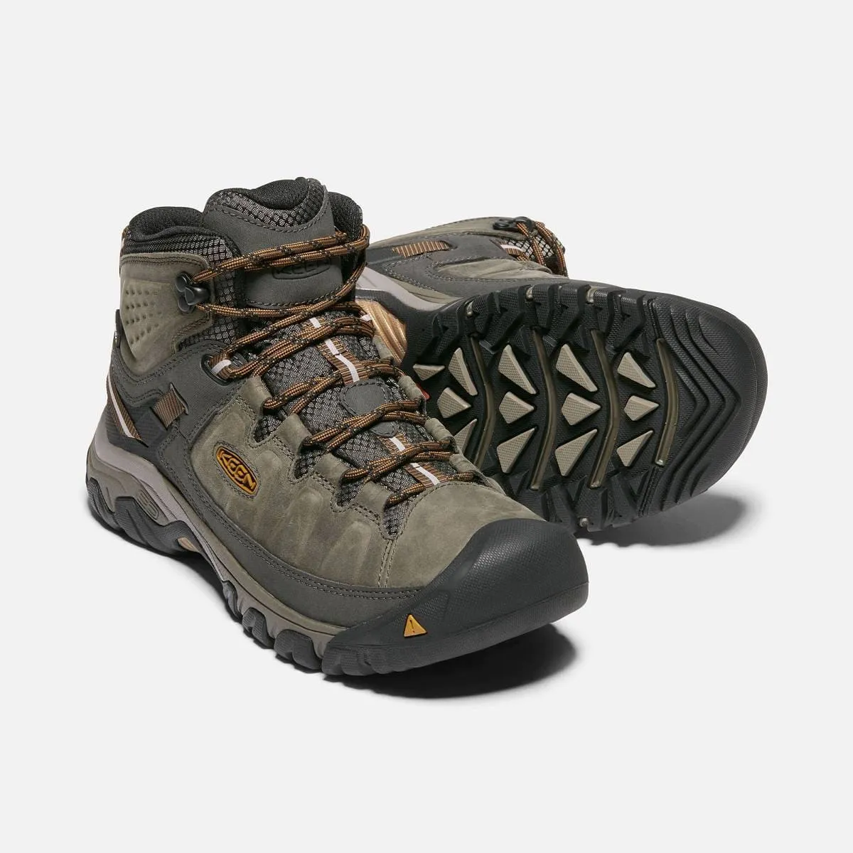 Keen Men's Targhee III Mid Waterproof Hiking Boots- Black Olive/ Brown