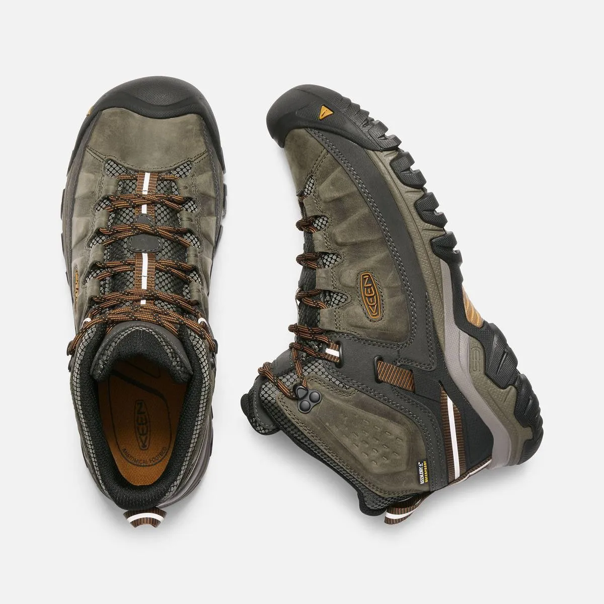 Keen Men's Targhee III Mid Waterproof Hiking Boots- Black Olive/ Brown