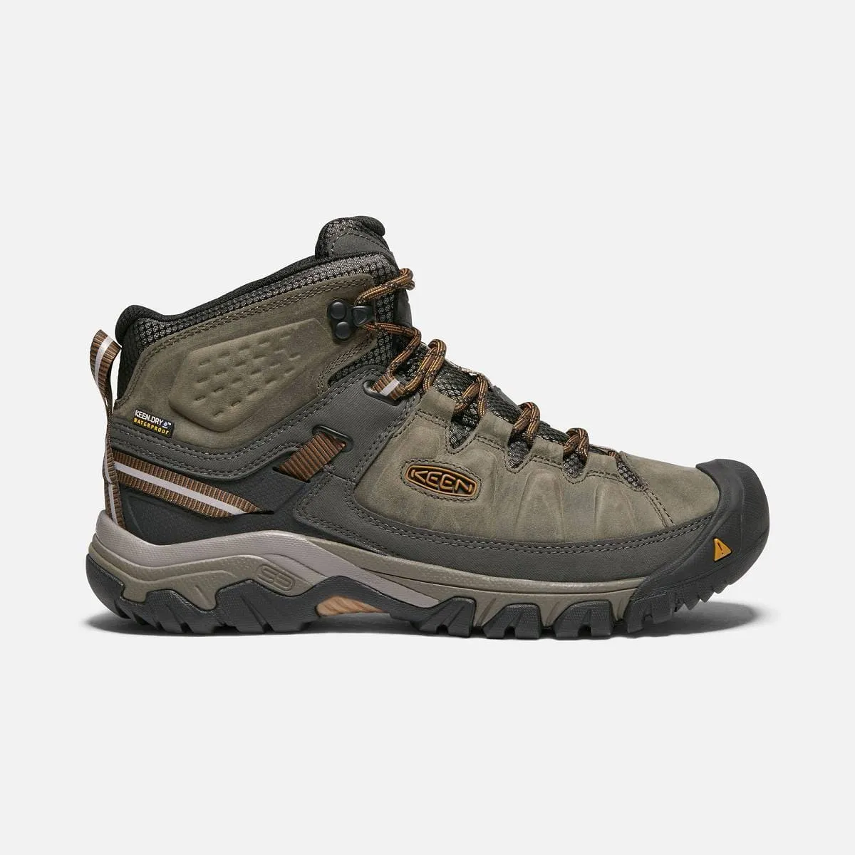 Keen Men's Targhee III Mid Waterproof Hiking Boots- Black Olive/ Brown