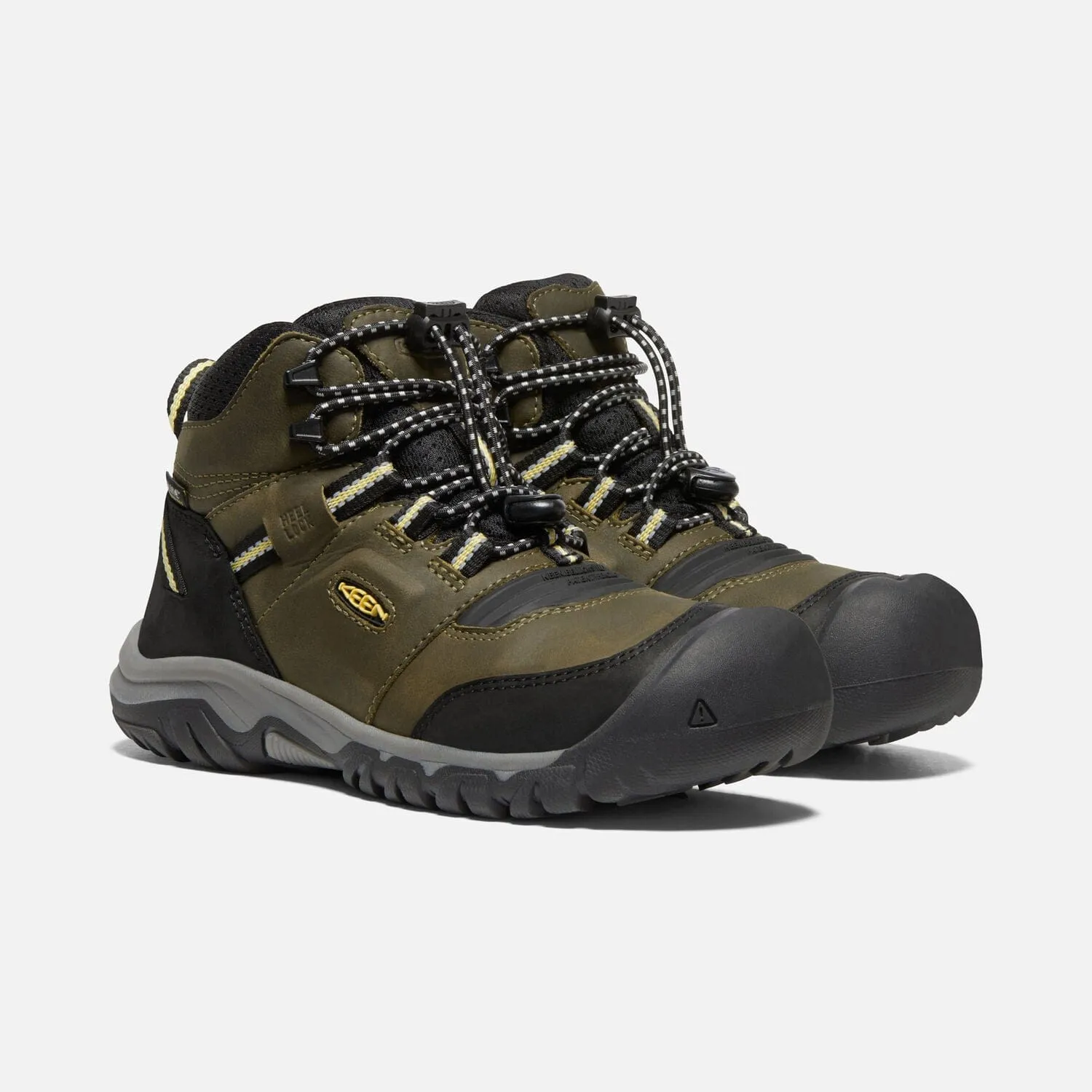 Keen Youth Ridge Flex Mid Boots- Dark Olive/ Dusky Citron