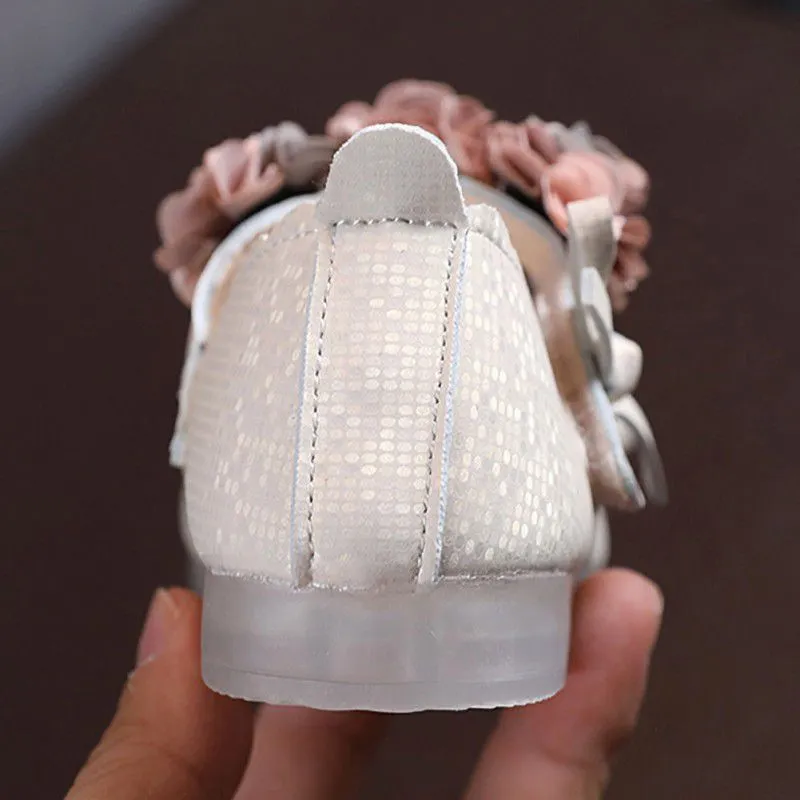 Kids Girls Flats Lace Flower Princess Party Shoes