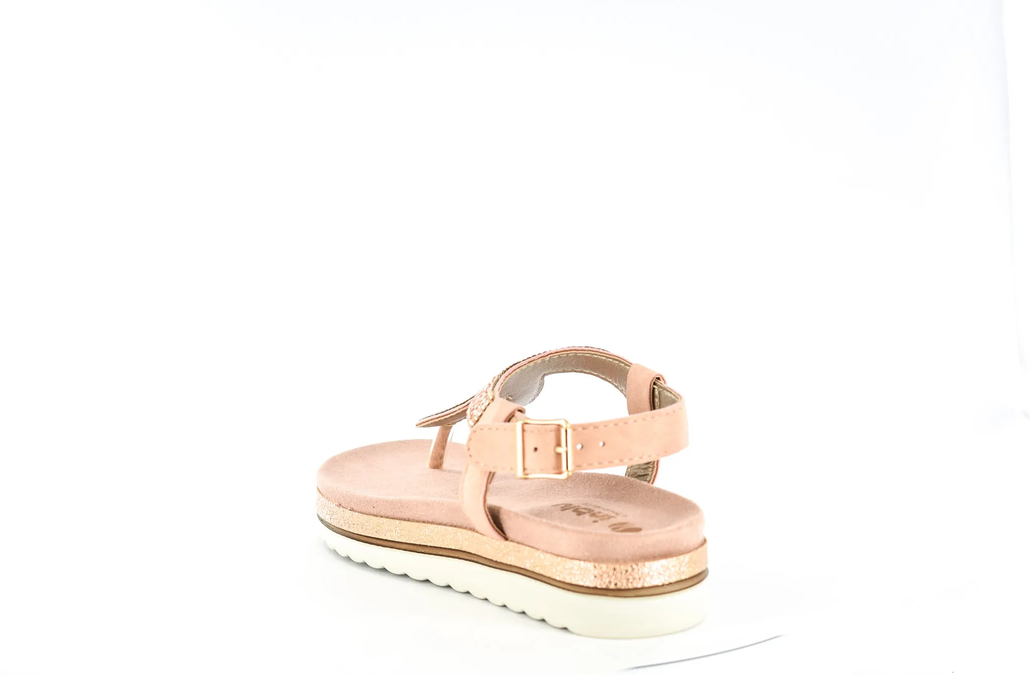 LADIES PINK EMBELLISHED T-BAR ANKLE STRAP SUMMER SANDAL
