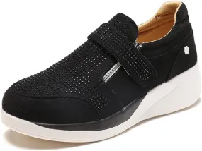 Lausiuoe Platform Sneakers For Women Fashion Slip On Casual Classic Soft Lightweight Comfort Breathable Walking Shoes