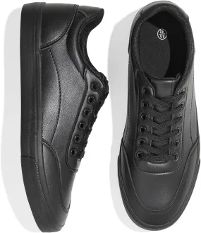 Men's White Low Top Sneaker Classic Casual Sneakers for Men Comfortable PU Leather Tennis Shoes