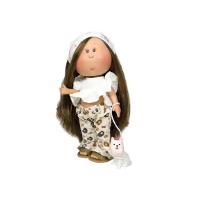Mia Doll with Long Brown Hair and Puppy