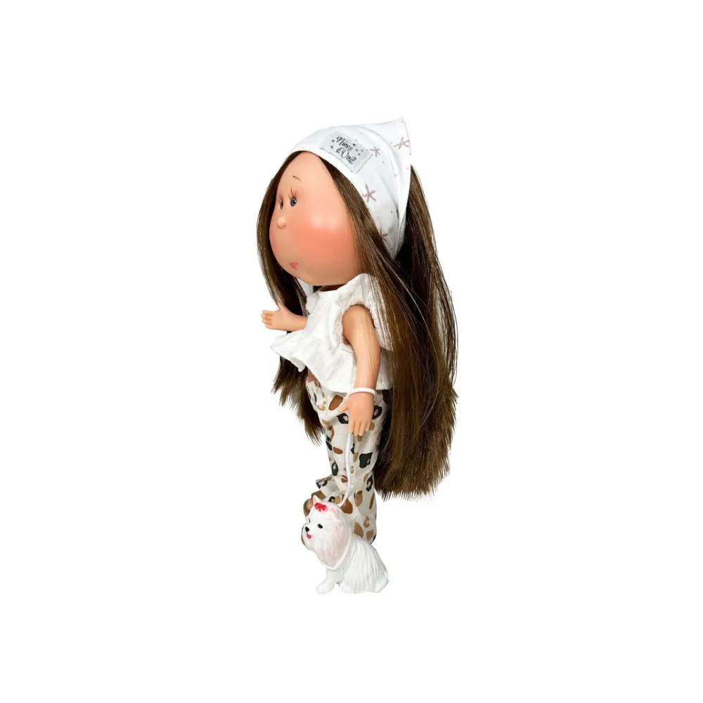Mia Doll with Long Brown Hair and Puppy