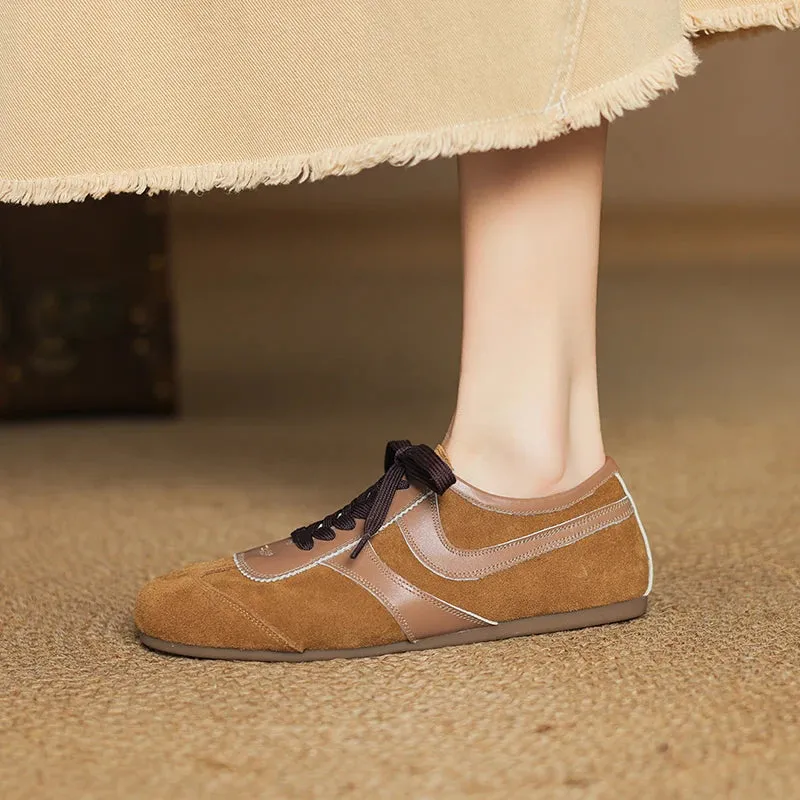 Neiw Genuine Suede Flat Sneakers