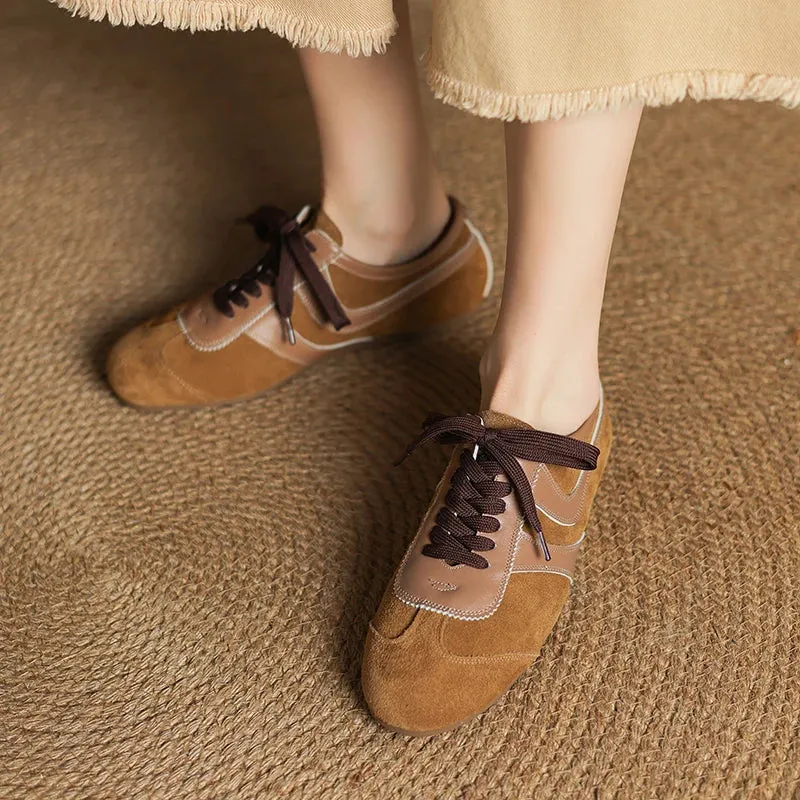 Neiw Genuine Suede Flat Sneakers