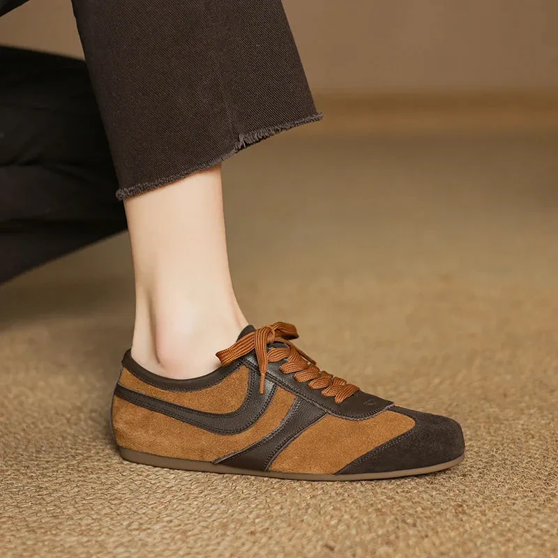 Neiw Genuine Suede Flat Sneakers