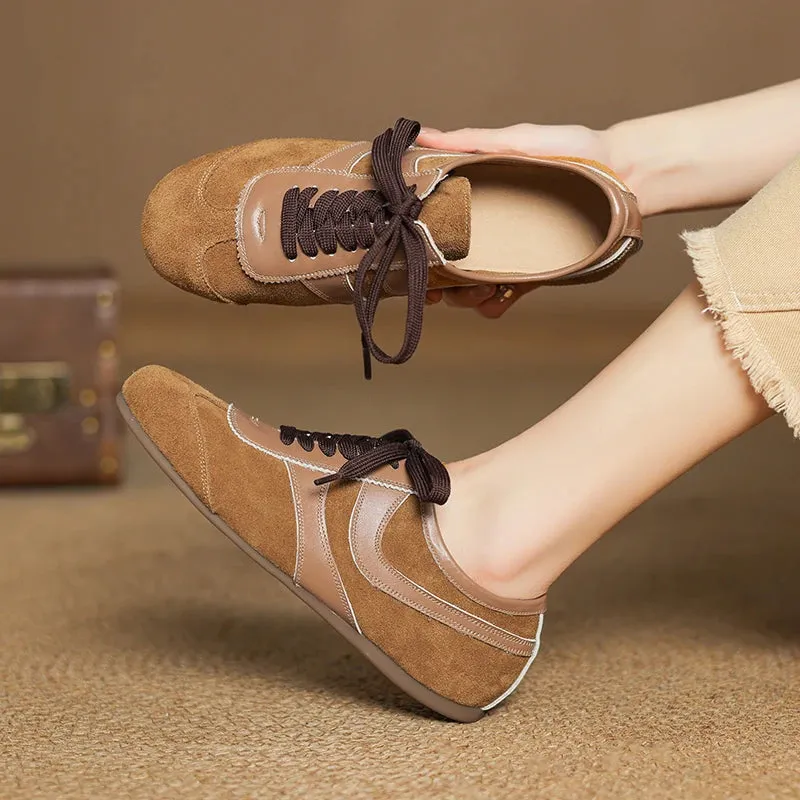 Neiw Genuine Suede Flat Sneakers