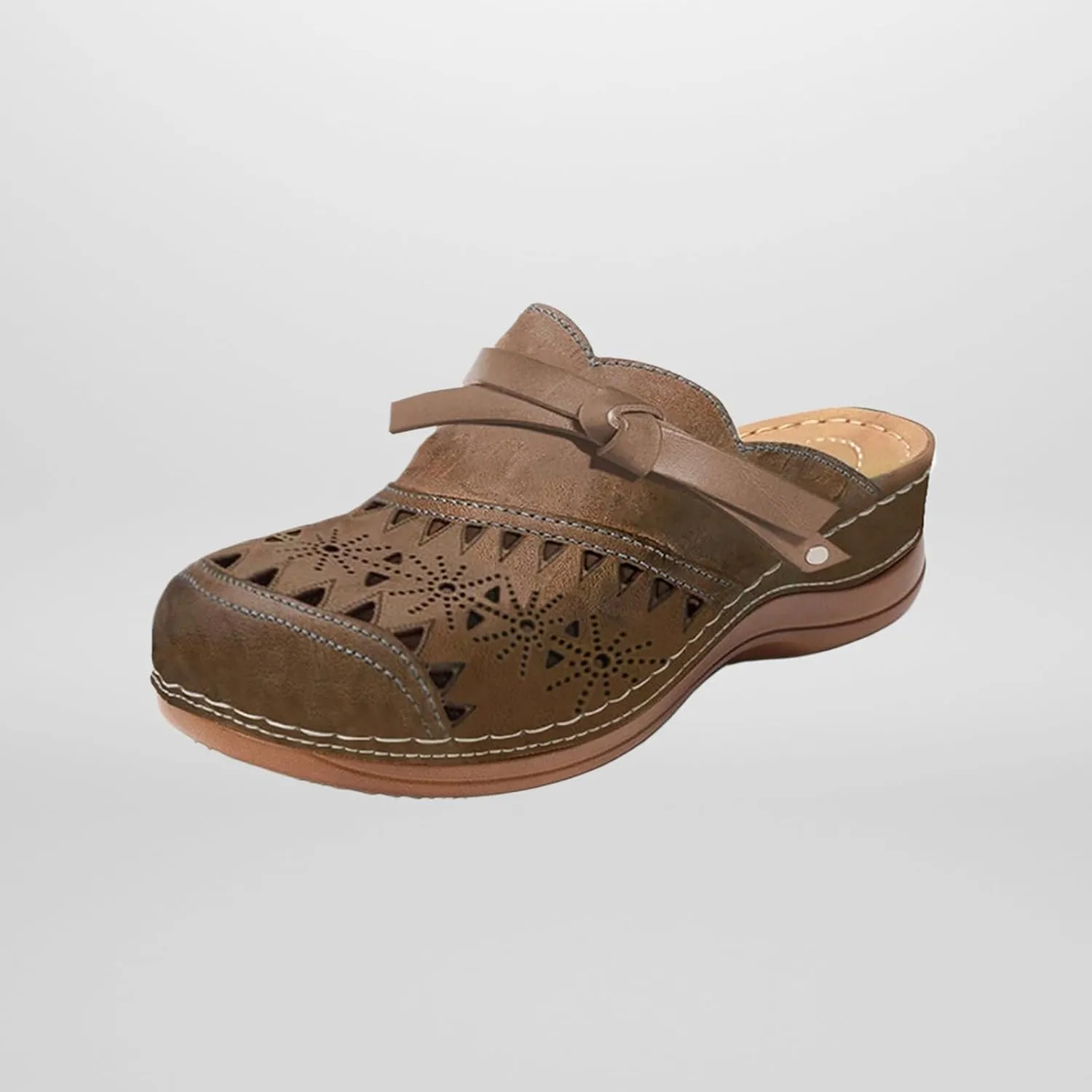 Orthopedic Platform Sandals for Women 2025 Trendy Closed Toe Comfortable Arch Support Wedge Sandals Soft Leather Hollow out Beach Walking Hiking Slippers