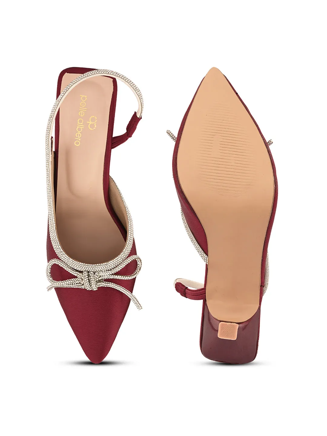 Pelle Albero Women Cherry Fancy Kitten Heels Sandals