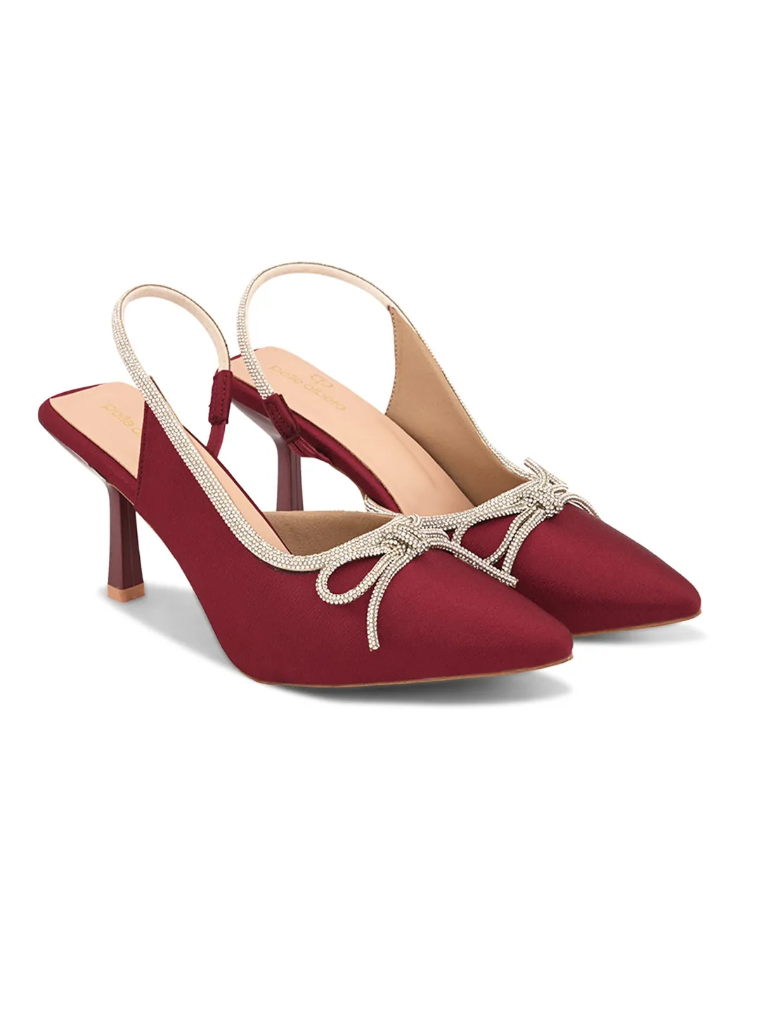 Pelle Albero Women Cherry Fancy Kitten Heels Sandals