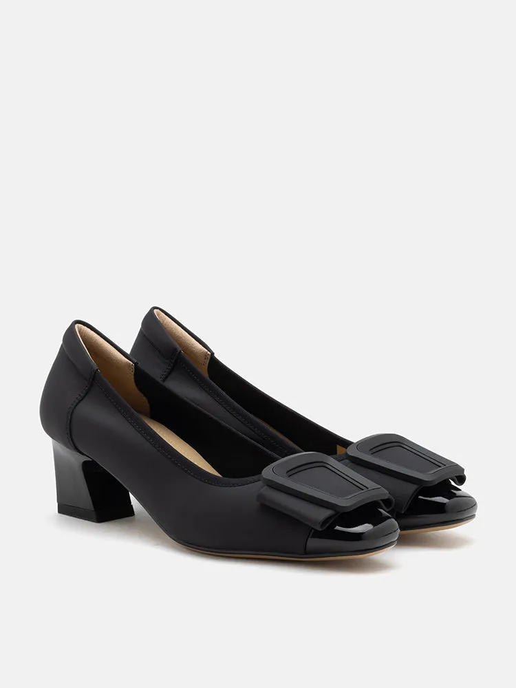 Penelope Elegant Buckle Block Heels